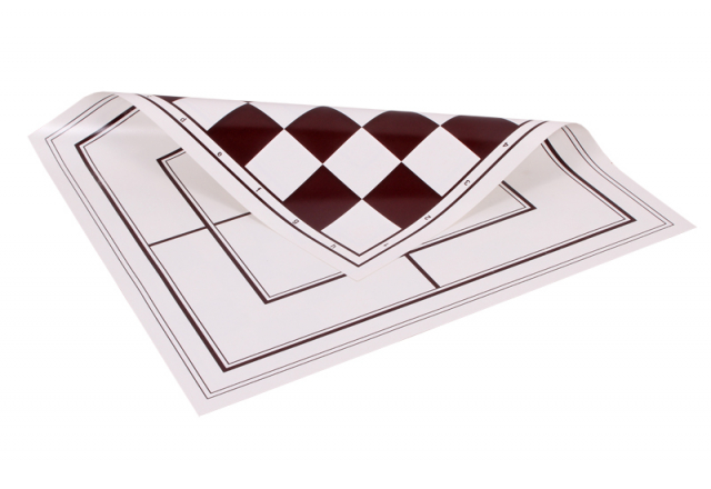 Tablero de ajedrez enrollable de vinilo + molino, blanco / marrón (doble cara, blanco / marrón)